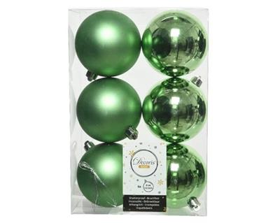 Shatterproof Ball 80mm x6 Mistletoe Green