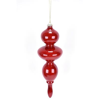 Faux Finish Finial Orn 14" Red