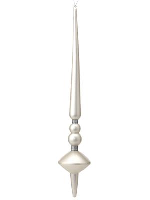 Slim Finial Orn. 18" Candy Apple White