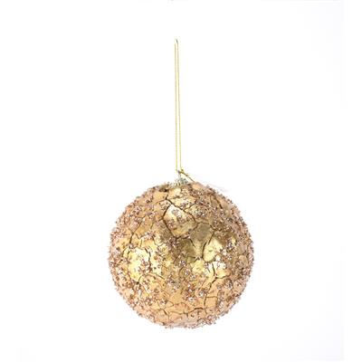 Textured Ball Orn. 4.5" Gold
