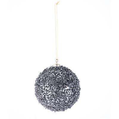 Beaded Ball Orn. 4" Pewter