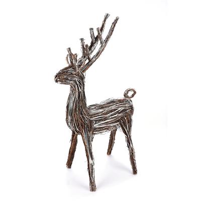 Twig Tinsel Deer 29"x 17" Nat