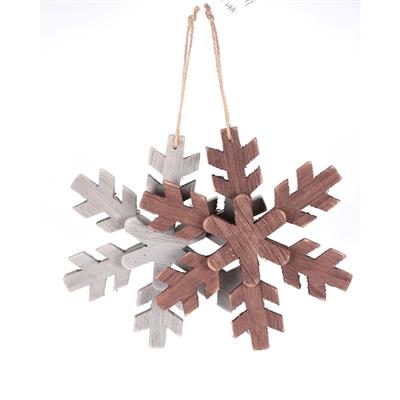 Snowflake Orn 7" x2 Grey Ast