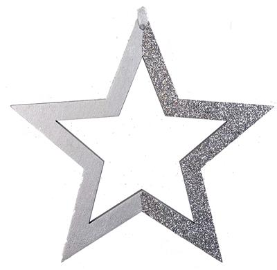 Star Ornament 6" Silver