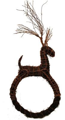 Twig Deer Wreath 16"x37" Nat