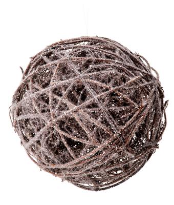 Frosted Vine Ball Orn. 6" Natural/Frost