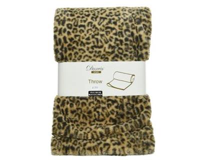 Faux Fur Throw 4'x 5.5' Leopard