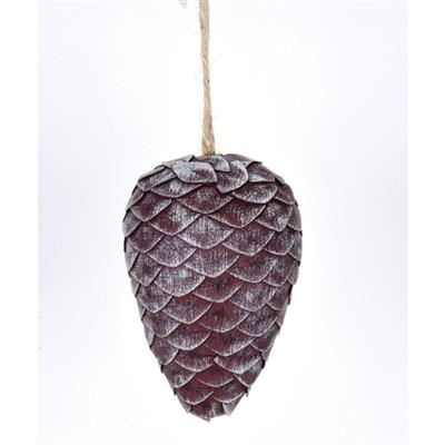 Leather Pinecone Orn 6" Grey