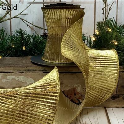 5" Fluted Lame 10yd Gold