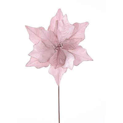 Velvet Poinsettia Spray 22" Pink