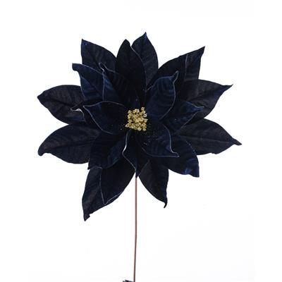 Giant Velvet Poinsettia 22x17.75" Mid. Blue