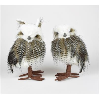 Owl Orn. 10.25" White/Brown Asst/2