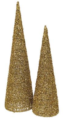 Metallic Holiday Cone ST/2 Gold