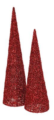 Metallic Holiday Cone ST/2 Red