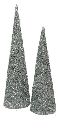 Metallic Holiday Cone ST/2 Silver