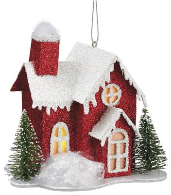 House Ornament 4.75" Red