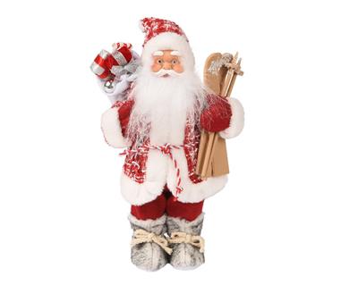 Standing Polyester Santa 12" Red