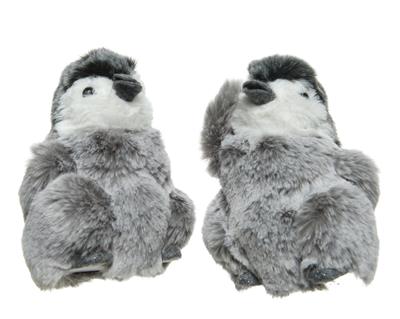 Plush Penguin Orn 5" Grey Ast