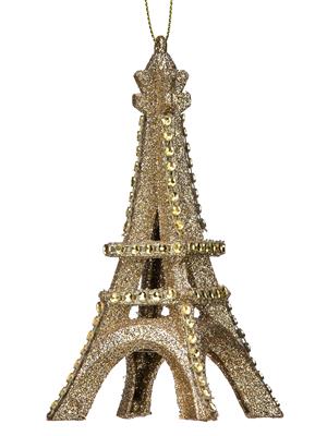 Glitter Eifel Tower Orn. 5.7" Champagne