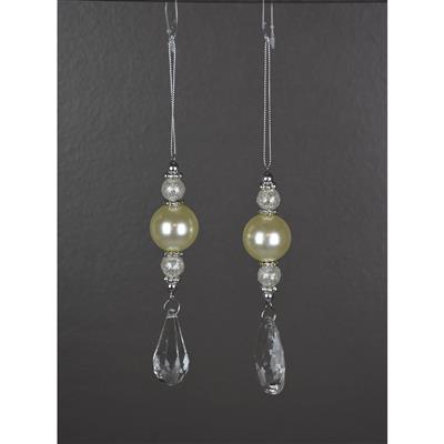 Acrylic Drop 5.5" Assorted Pearl/Clear