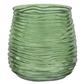 Ripple Glass Vase 7" Green
