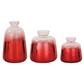 Round Ombre Vase Set/3 Red