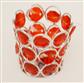 Jeweled Votive 2.75" Red/Sil