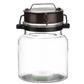 Glass Jar W/Met. Lid 9" Clr