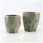 Engrave Geo Vase 5"x 5" Green