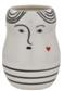 Face Ceramic Pot 6.5" White