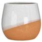 4" Round Ceramic Pot Whi/TerraCotta