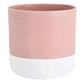 Rnd. Ceramic Pot 7.25" Wh/Pk