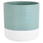 Rnd. Ceramic Pot 7.25" Wh/Aq