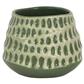 Round Patterned Cer. Pot 2.5" Green