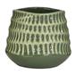 Round Patterned Cer. Pot 4" Green