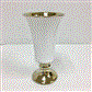 Pedestal Vase 9.5" Gld/Whi