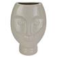 Cer. Face Vase 9.75" Cream