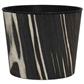 Zebra Design Plast. Pot 6.5" Bk/Wh