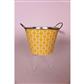 Lattice Tin Planter 5.25x6.5" Yellow