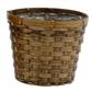Round Brown 6" Bamboo Basket