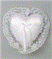 Satin/Lace Heart 11" White