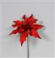 Velvet Beaded Poinsettia 20" Red