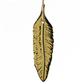 Touch Gold Orn 1.25"x 5" Feather