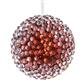Glitter Bead Ball Orn. 4.3" Red