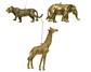 Elephant/ Giraffe/ Leopard Orn Gold