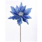 Velvet Poinsettia Stem 23.5" Blue 