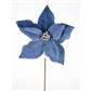 Felt Poinsettia Pick 13" Blue