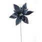 Velvet Glt Poinsettia 22" Midnight Blue