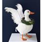 Christmas Goose w/Wreath 13" WhRd