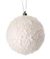 Textured Snowball Orn. 4" White